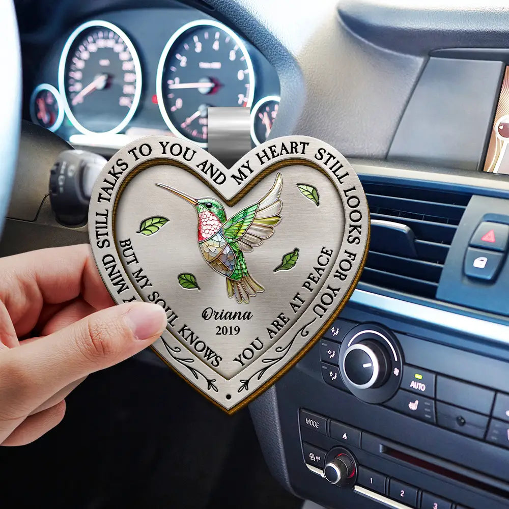 My Heart Still Talks To You - Personalized Heart Shaped Car Visor Clip Car Visor Clip PopCulturePrints