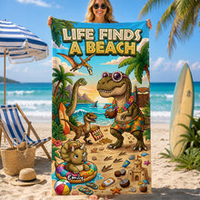 Load image into Gallery viewer, Prehistoric World Beach Towel - Personalized Gifts 04tydh160726 Beach Towel PopCulturePrints
