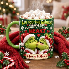 Load image into Gallery viewer, Are You The Grinch? Because You Stole My Heart - Personalized Accent Mug for Couples
