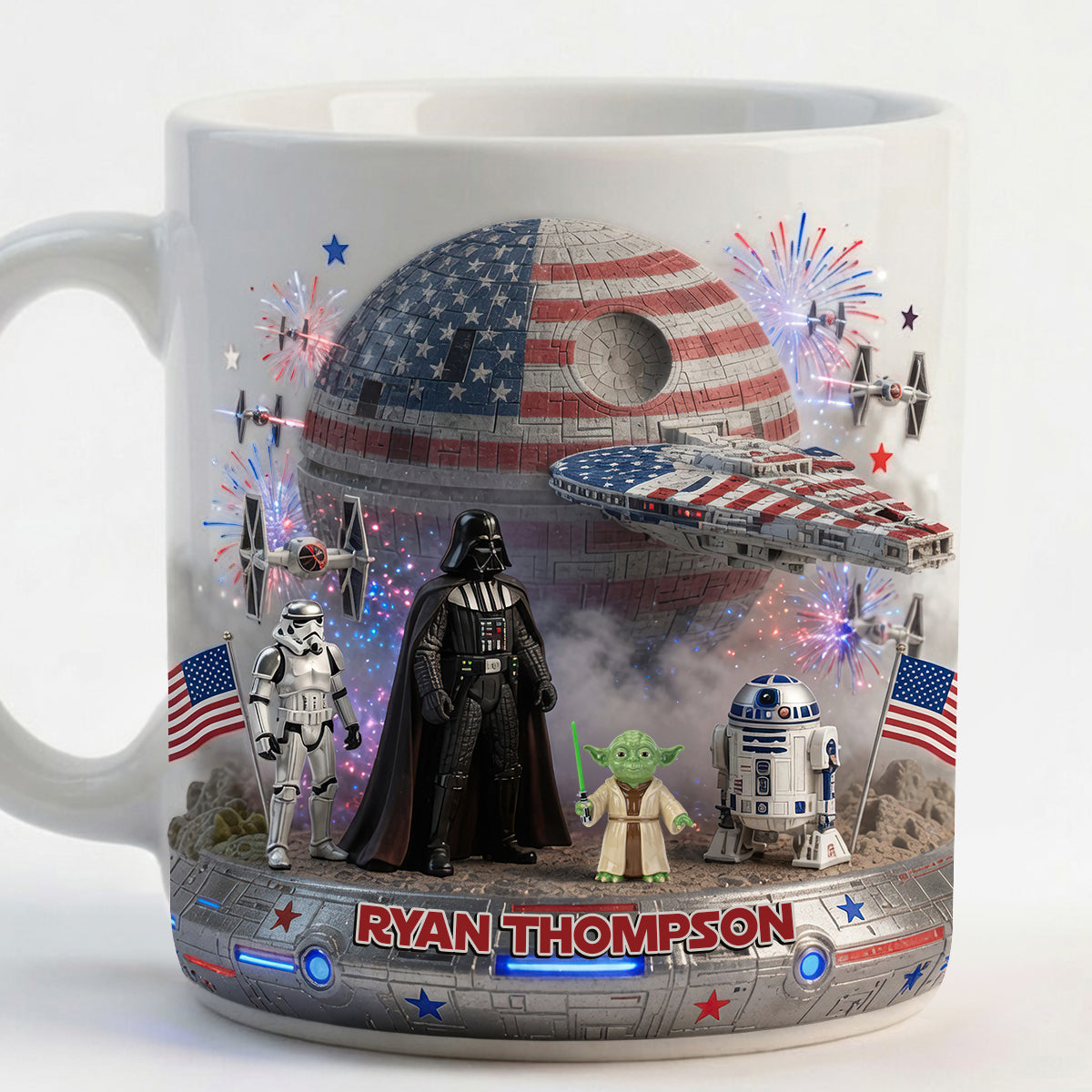 Celebrate Independence Day with Patriotism - Personalized Coffee Mug for Star Wars Fans