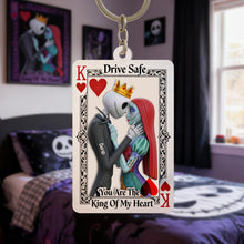 Load image into Gallery viewer, Drive Safe, You Are The King Of My Heart - Personalized Keychain for Couples Keychains PopCulturePrints
