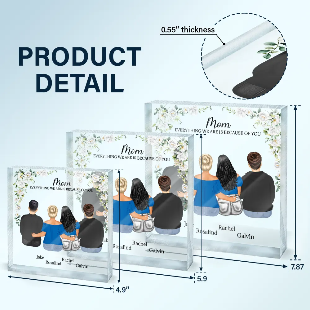 Always My Mother Forever My Friend - Personalized Square Shaped Acrylic Plaque - Gift for Mom, Grandma, Friends Acrylic Plaque PopCulturePrints