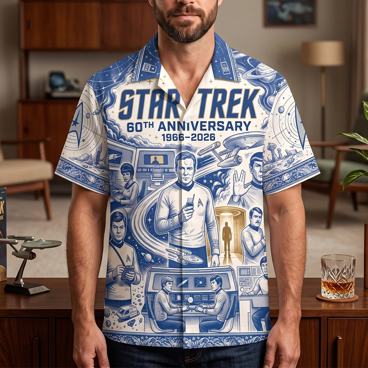 “Set Sail on a Legendary Adventure” - Customized Hawaiian Shirt - Perfect Gift for Fans of Pop Culture and Star Trek Enthusiasts