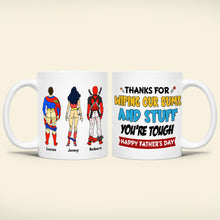 Load image into Gallery viewer, Fun Personalized Superhero Dad Mug - Father&#39;s Day Gift Coffee Mug PopCulturePrints
