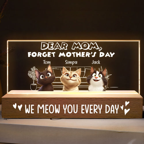 We Meow You Every Day - Personalized LED Night Light - Custom Gift for Mom, Grandma, and More LED Night Light PopCulturePrints