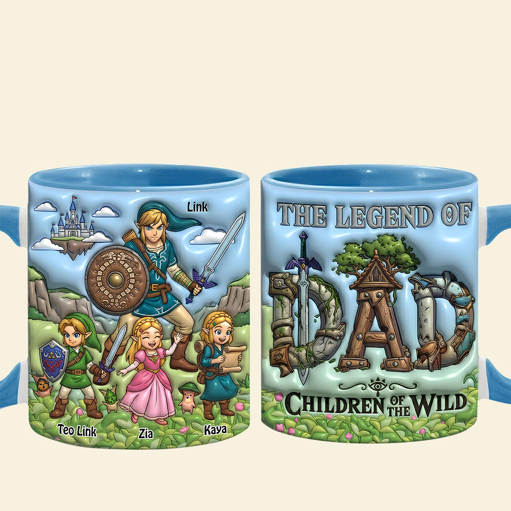 The Legend of Dad - Personalized Father's Day Mug | Unique Gift for Dad and Grandpa Coffee Mug PopCulturePrints