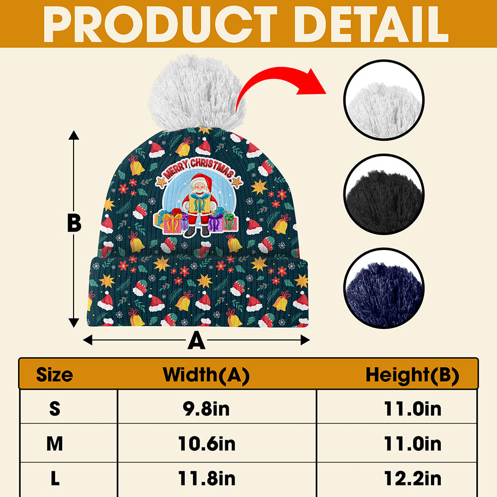 Bring Joy This Christmas with Our Funny Bobble Beanie Hat - Personalized Gifts for Kids Hat PopCulturePrints