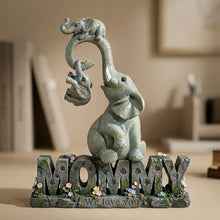 Load image into Gallery viewer, "Strong Mama Elephant" - Personalized Gifts for Mom - Unique Gift for Mother's Day &amp; Grandma Shaped Plaques PopCulturePrints
