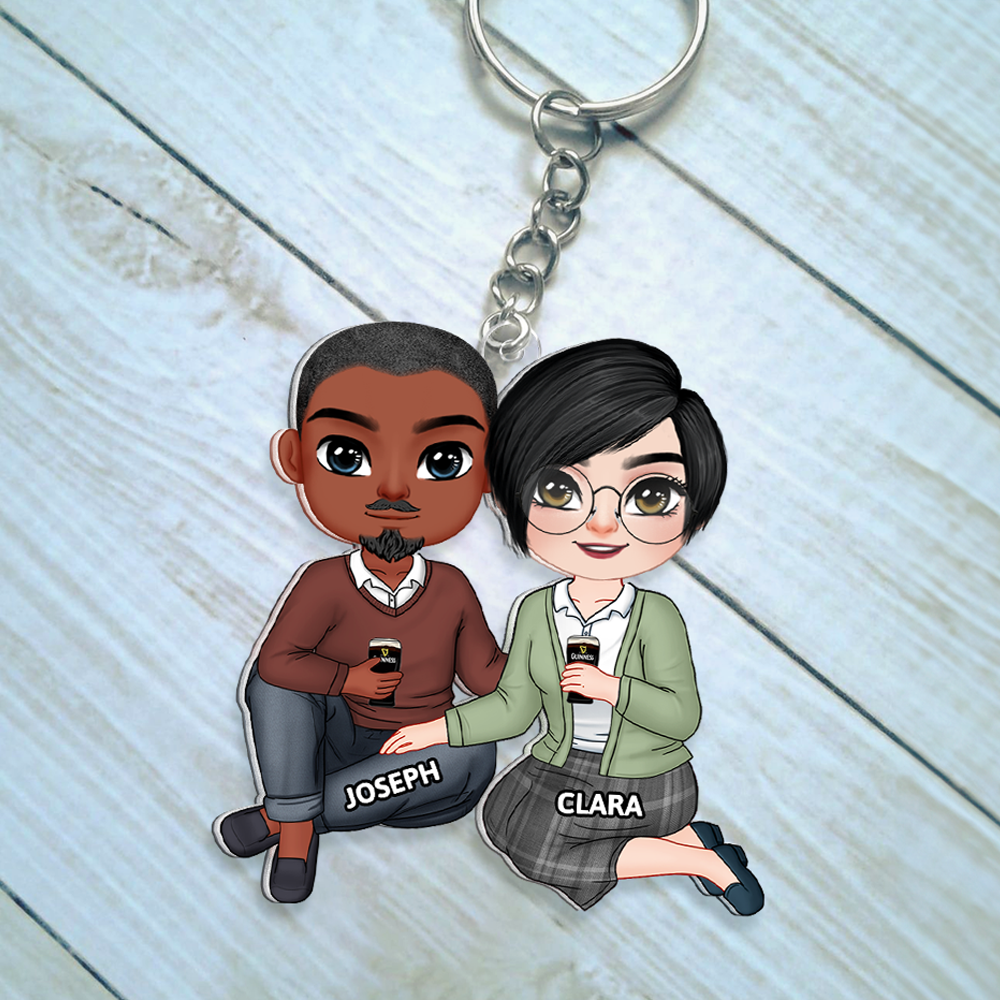 Personalized Couple Keychain - Unique Valentine's Day Gifts for Him & Her Keychains PopCulturePrints