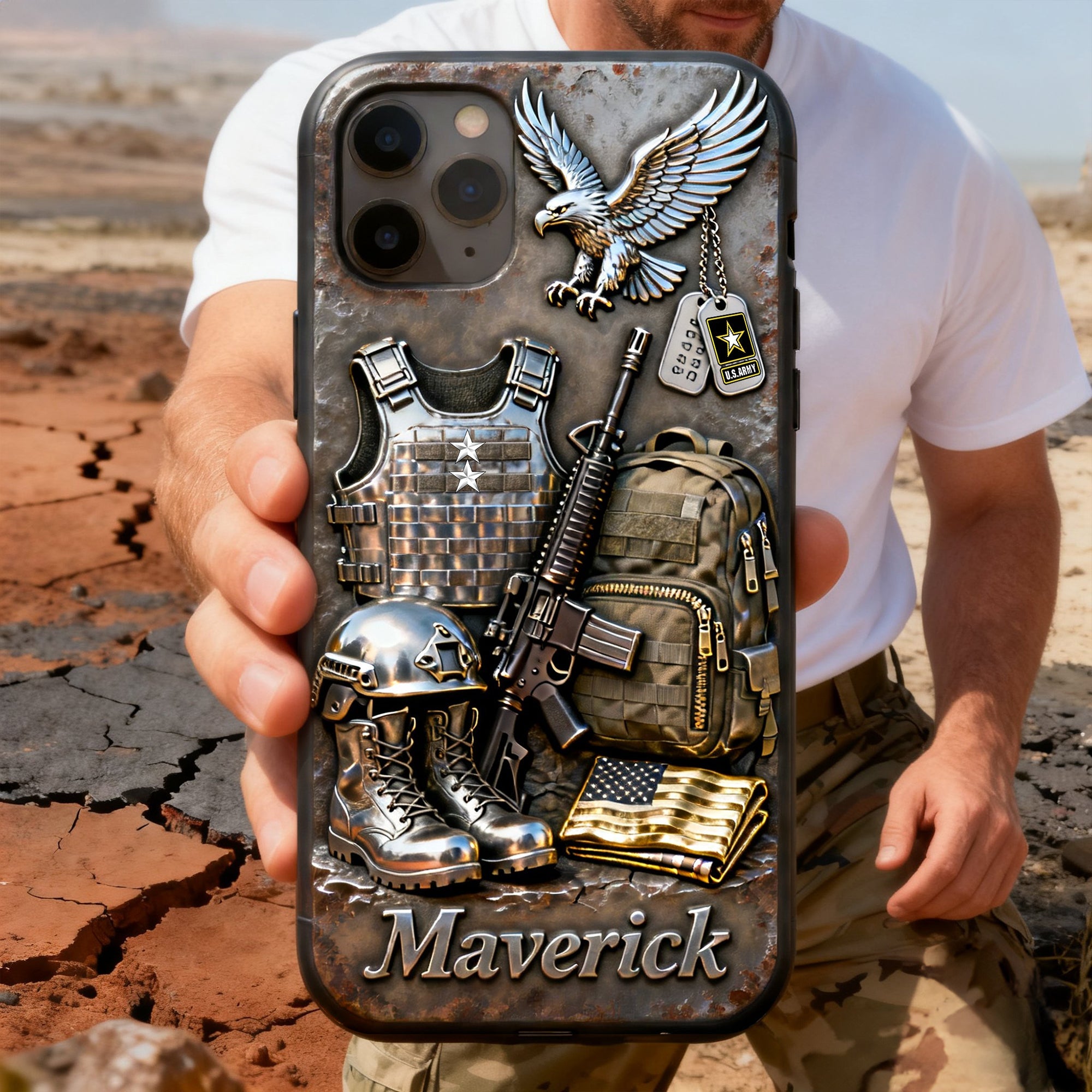 Honor Your Sacrifice - Patriotic Veteran Phone Case - Personalized Gift for Veterans Phone Case PopCulturePrints