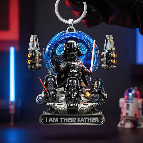 I Am Their Father Keychain - Customizable Gift for Dad, Grandpa, and All Star Wars Fans Keychains PopCulturePrints