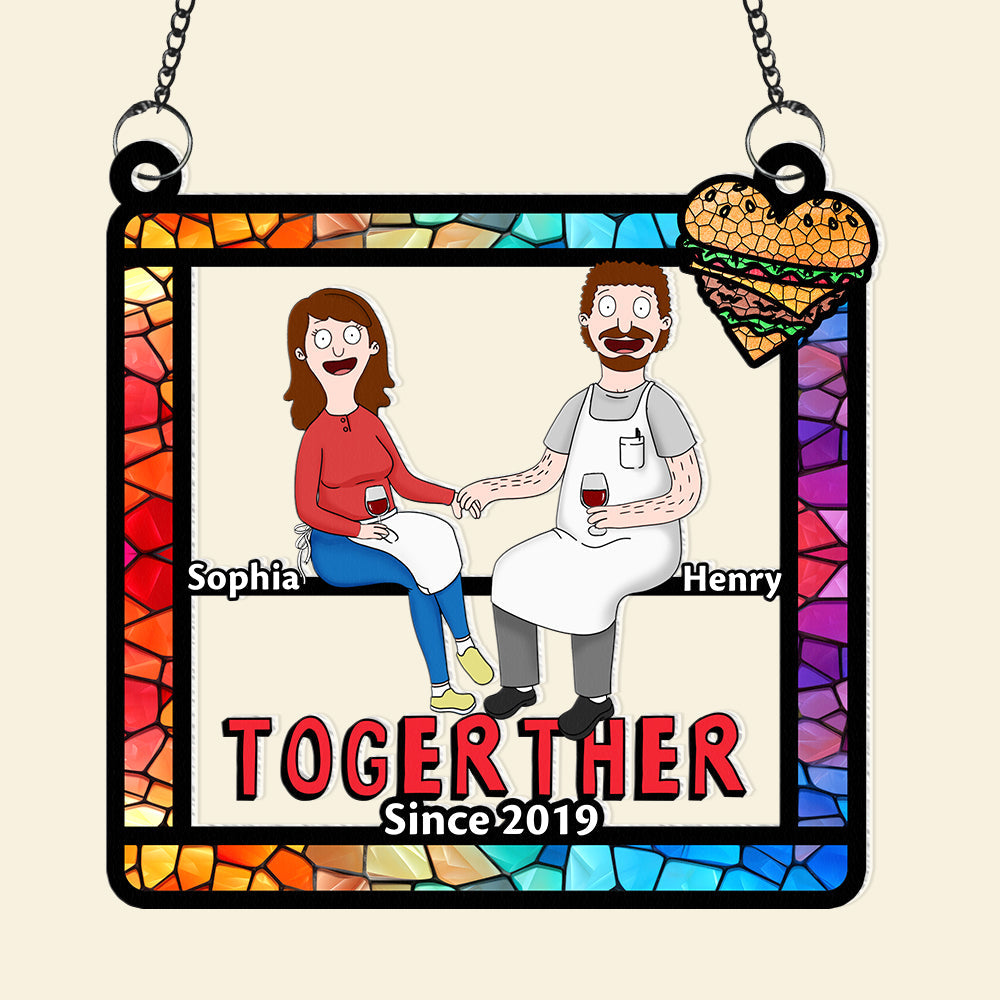 Together Forever: Personalized Suncatcher Ornament for Couples Ornament PopCulturePrints