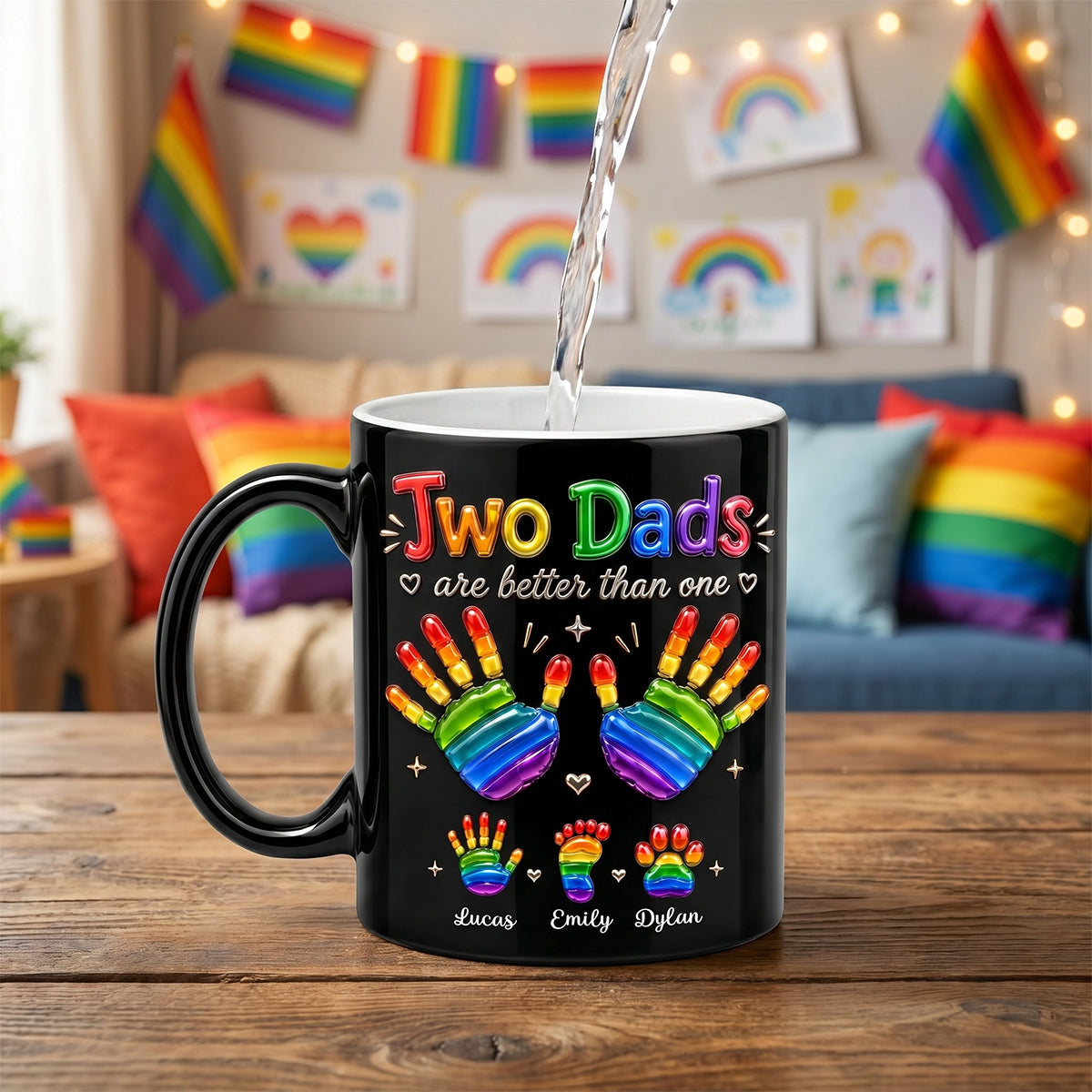 Two Dads are Better Than One - Personalized LGBTQ+ Family Magic Mug