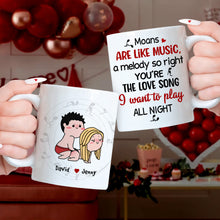 Load image into Gallery viewer, Personalized Couple&#39;s Coffee Mug - Love Song Moans Coffee Mug PopCulturePrints

