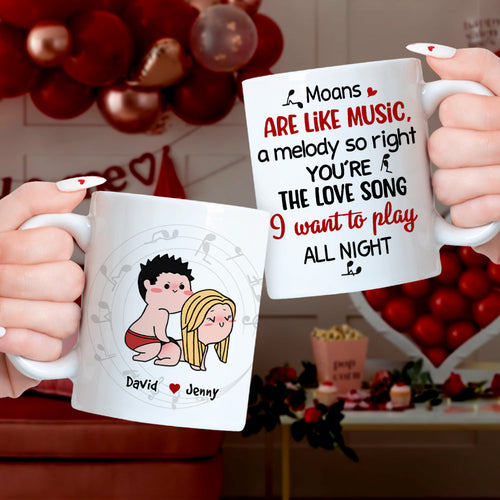 Personalized Couple's Coffee Mug - Love Song Moans Coffee Mug PopCulturePrints