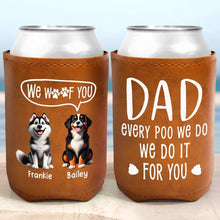 Load image into Gallery viewer, Dad, Every Poo We Do - Personalized Leather Can Cooler Leather Can Cooler PopCulturePrints

