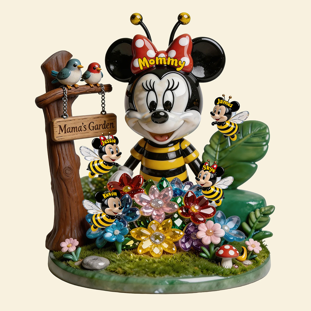 “Buzzing with Love: Personalize Your Busy Bee Mama Garden Acrylic Plaque - Perfect Gift for Mom, Grandma, or Any Special Woman” Shaped Plaques PopCulturePrints
