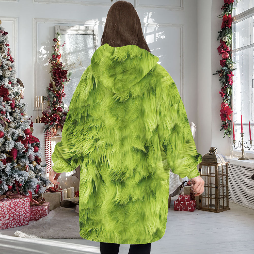 Personalized Grinch Family Oversized Hoodie - Green Christmas Gift