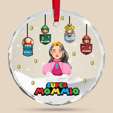 Load image into Gallery viewer, Personalized Super Mom Crystal Ornament - Custom Family Christmas Gift
