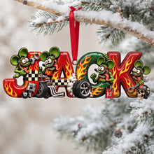 Load image into Gallery viewer, Fuel Their Passion - Vintage Speed Fans Name Art Ornament - Personalized Christmas Gift
