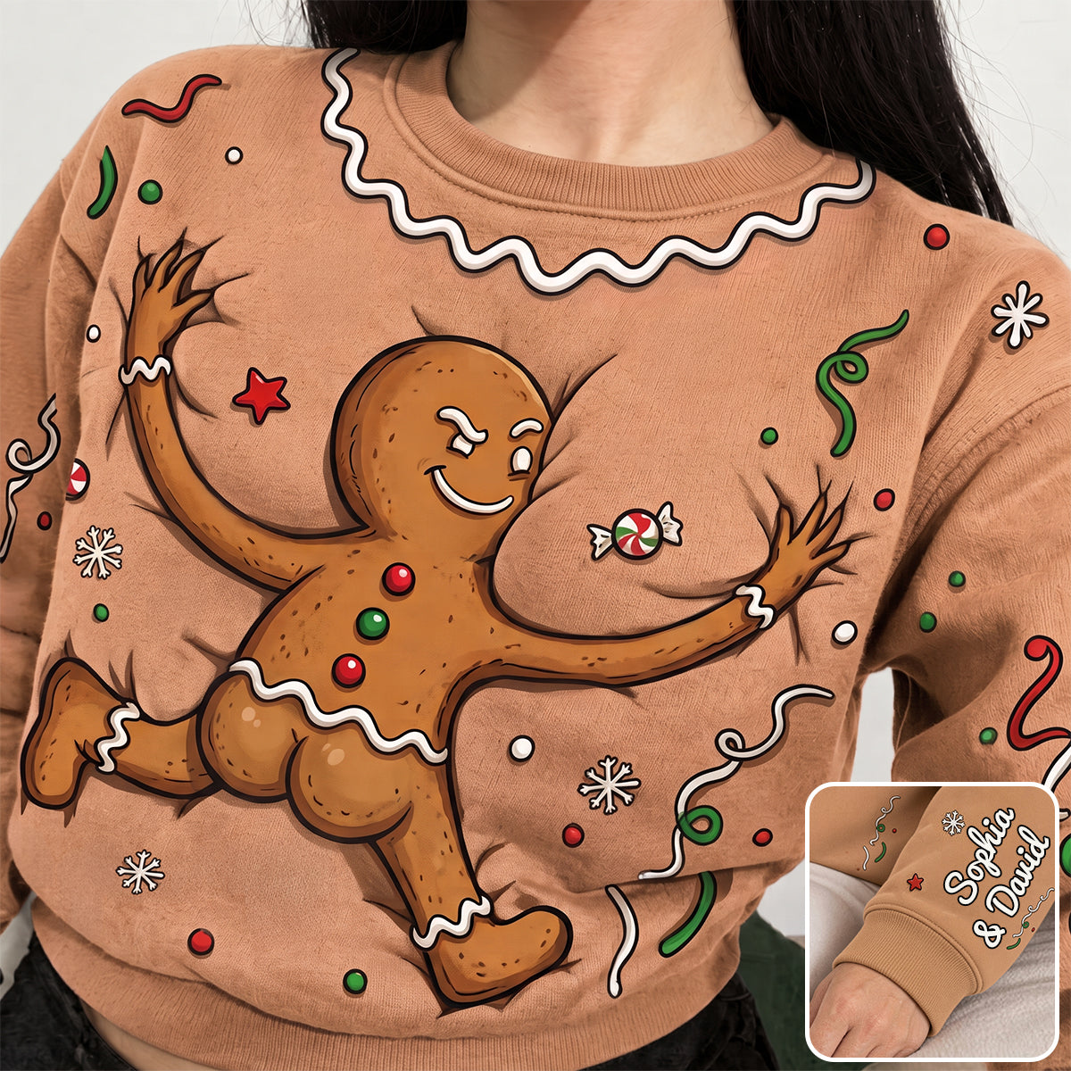 Bring Joy with Our Funny Gingerbread 3D Shirt - Personalized Christmas Gift for Everyone AOP Products PopCulturePrints