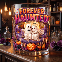 Load image into Gallery viewer, Forever Haunted - Custom Halloween Round Glass Gift for Couples
