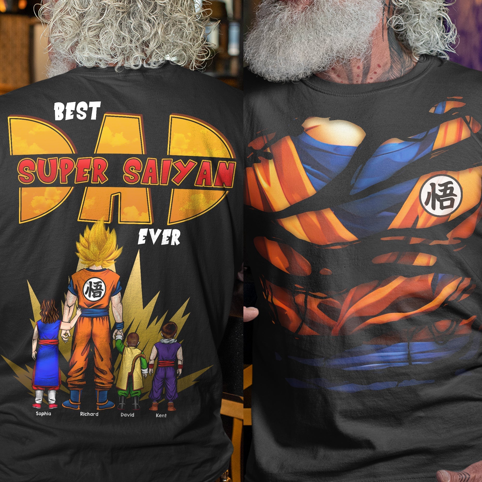Best SUPER DAD Ever - Personalized Dad Shirt Shirts PopCulturePrints