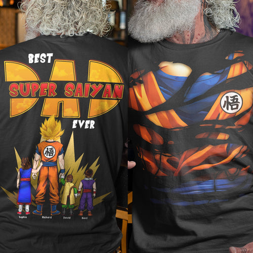 Best SUPER DAD Ever - Personalized Dad Shirt Shirts PopCulturePrints