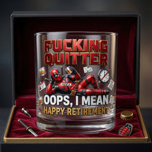 Load image into Gallery viewer, Funny Retirement Round Glass - Personalized Gift for Retirees
