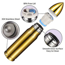 Load image into Gallery viewer, Proud Military Dad Bullet Thermos Flask Tumbler Cup PopCulturePrints
