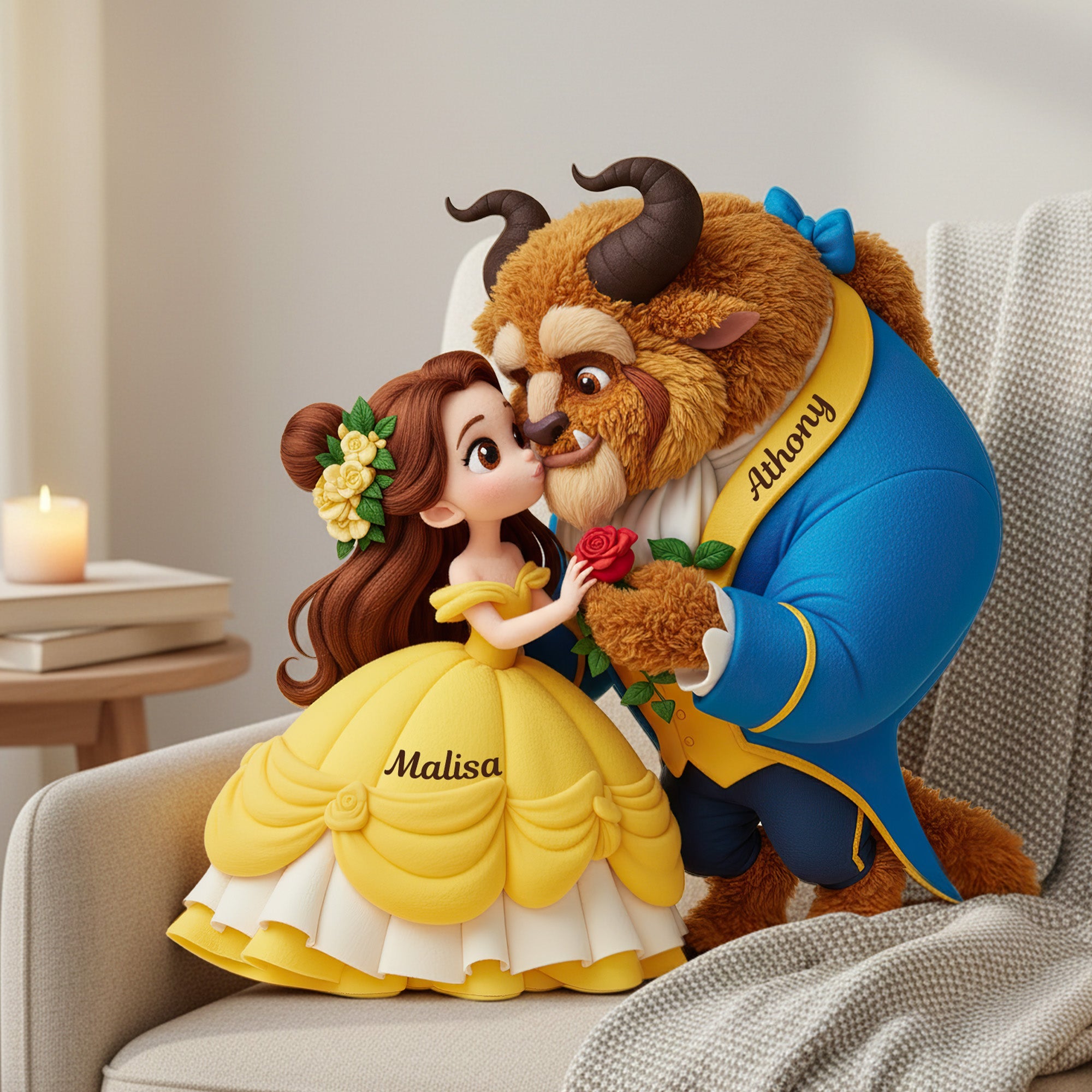 "Together Forever: Personalized Custom Shaped Pillow for Couples" Pillow PopCulturePrints