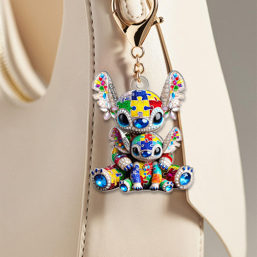 Embrace Love: Personalized Autism Mom Keychain - A Meaningful Gift for Mother's Day Keychains PopCulturePrints