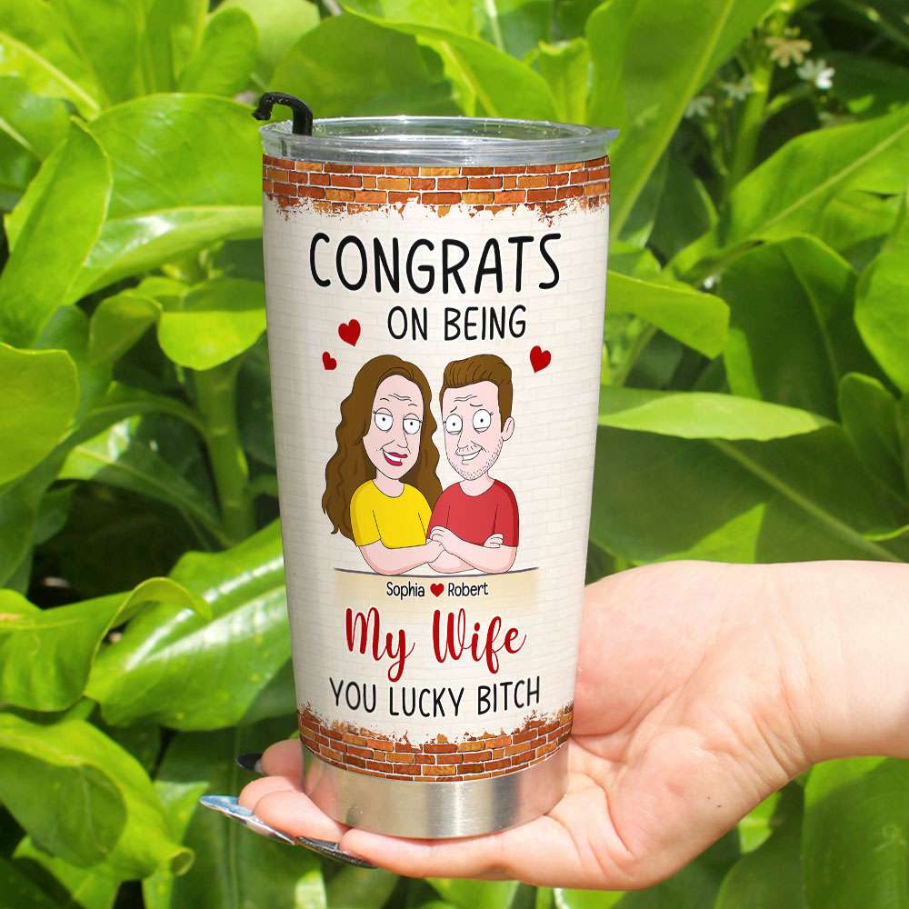 Personalized Funny Wife Tumbler - Custom Valentine’s Day Gifts for Couples Tumbler Cup PopCulturePrints