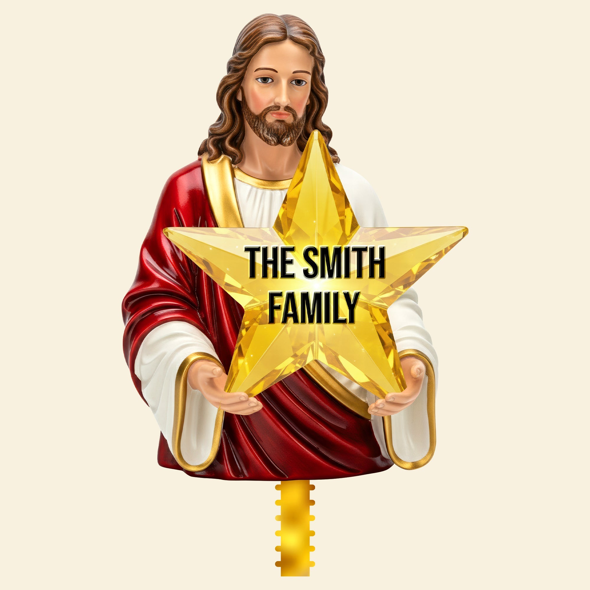 Personalized Jesus Star Acrylic Christmas Tree Topper - A Meaningful Gift for Christian Families Ornament PopCulturePrints