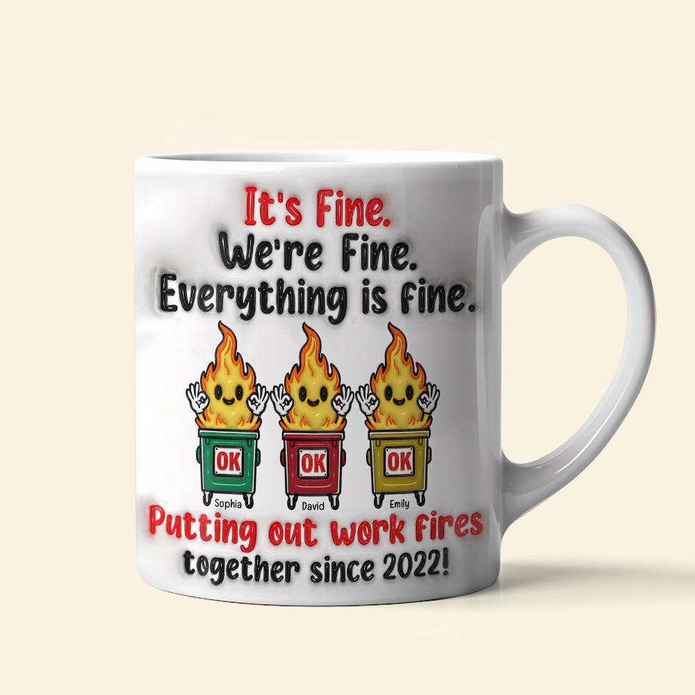 Personalized Dumpster Fire 3D Inflated Coffee Mug