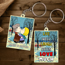 Load image into Gallery viewer, Personalized Four Seasons Couple Kissing Keychain
