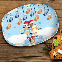 Load image into Gallery viewer, Personalized Christmas Resin Plate for Grandparents - Bluey Theme
