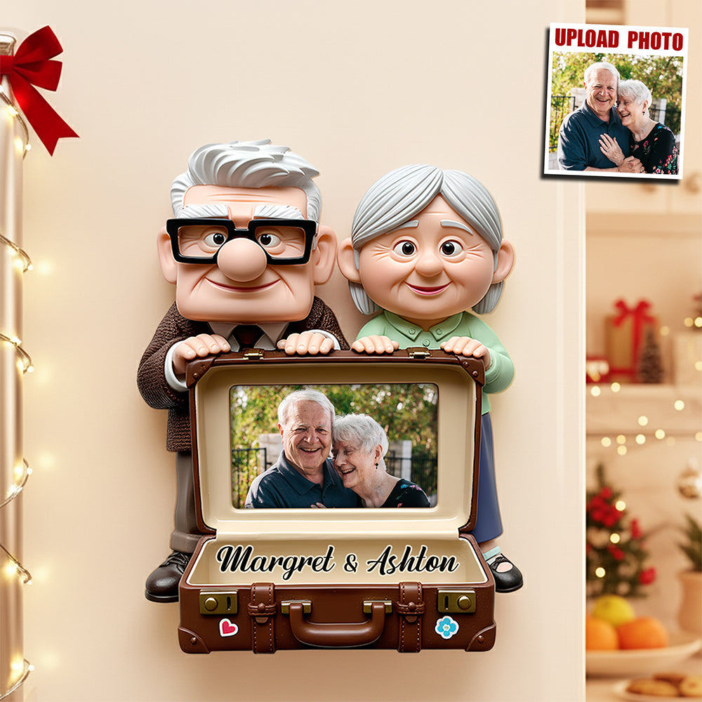 Love Through the Years: Romantic Old Couple Fridge Magnet - Custom Photo Gift Fridge Magnet PopCulturePrints