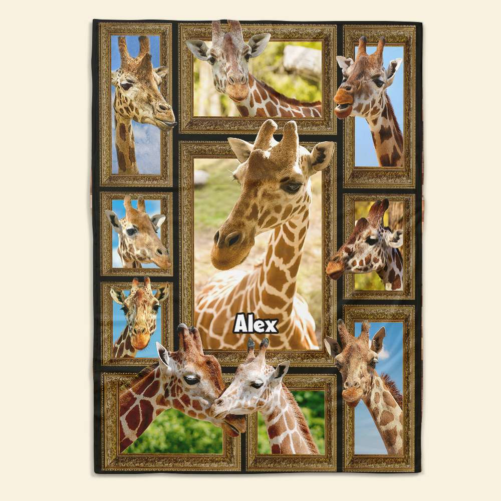Personalized Giraffe Lovers Blanket Blanket PopCulturePrints