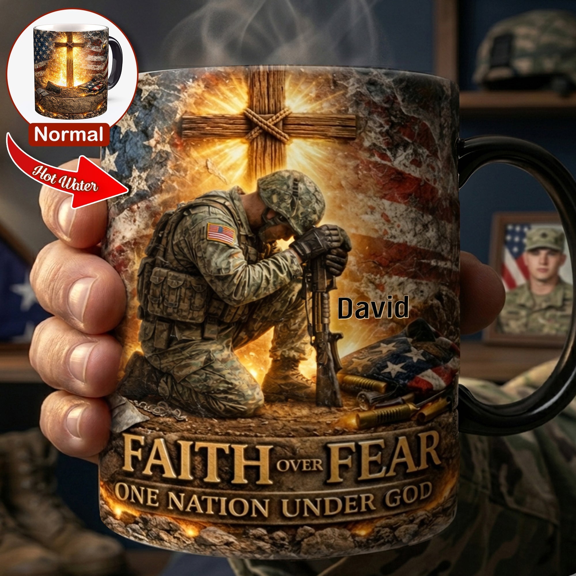 Faith Over Fear Magic Coffee Mug - Personalized Gifts for Veterans Coffee Mug PopCulturePrints