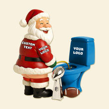Load image into Gallery viewer, “Score Big with Laughter!” - Funny Santa Sport Acrylic Plaque - Personalized Gift for Sports Lovers Shaped Plaques PopCulturePrints
