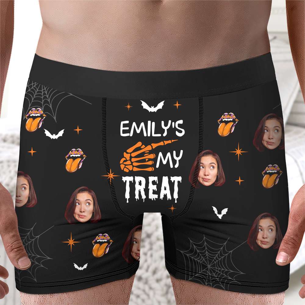 Custom Halloween Couples Boxer Briefs - Personalized Face Photo Gift Boxer Briefs PopCulturePrints