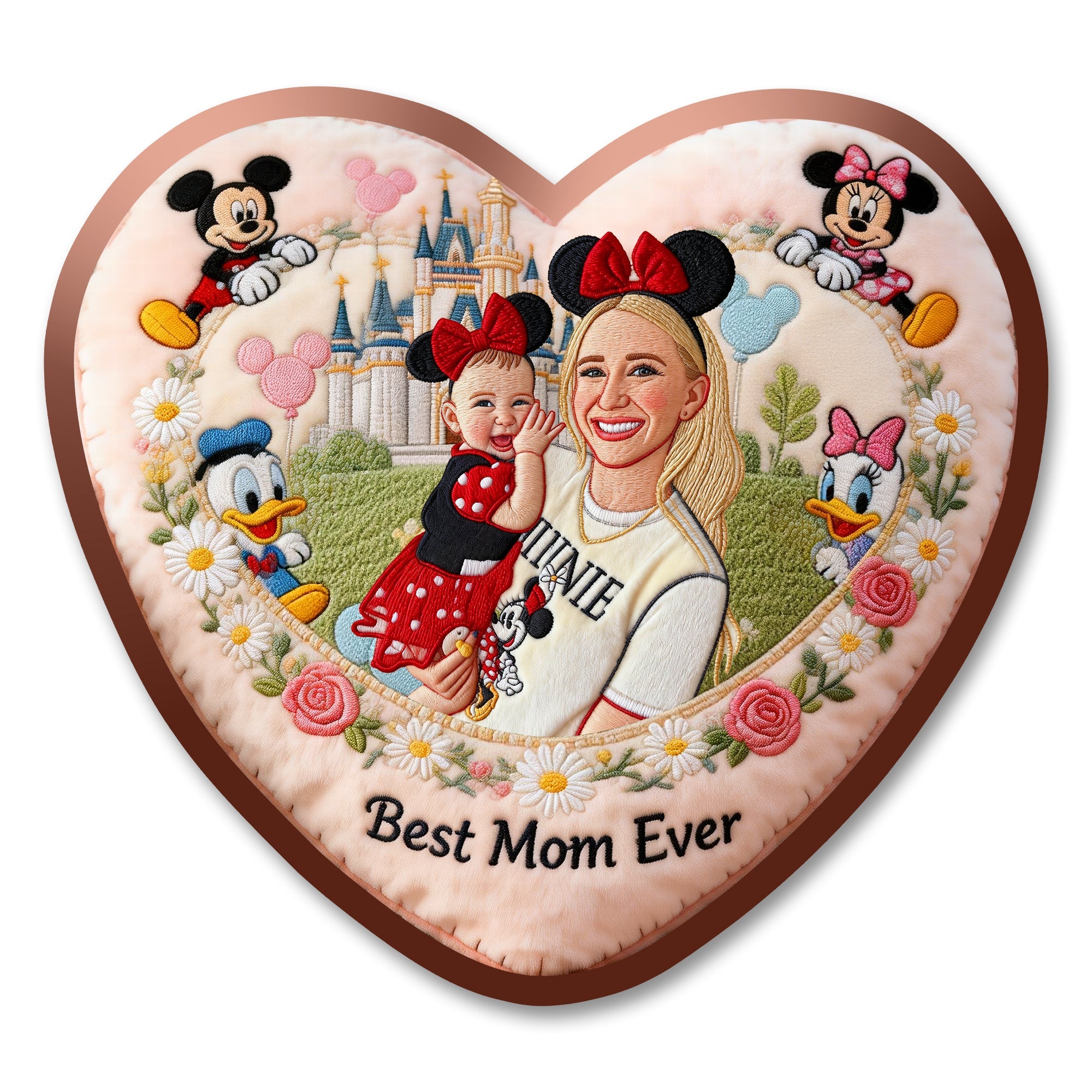 Best Mom Ever - Custom Photo Heart Pillow | Personalized Gift for Moms, Grandmas, and Loved Ones Pillow PopCulturePrints