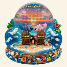 Load image into Gallery viewer, ‘Together at the Beach’ - Cartoon Beach Couple Acrylic Plaque - Personalized Gift for Couples, Friends, and Loved Ones Shaped Plaques PopCulturePrints
