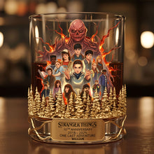Load image into Gallery viewer, "Cheers to Love and Adventure!" - Personalized Last Adventure Anniversary Whiskey Glass - Custom Gift for Couples, Friends and Family Glass PopCulturePrints
