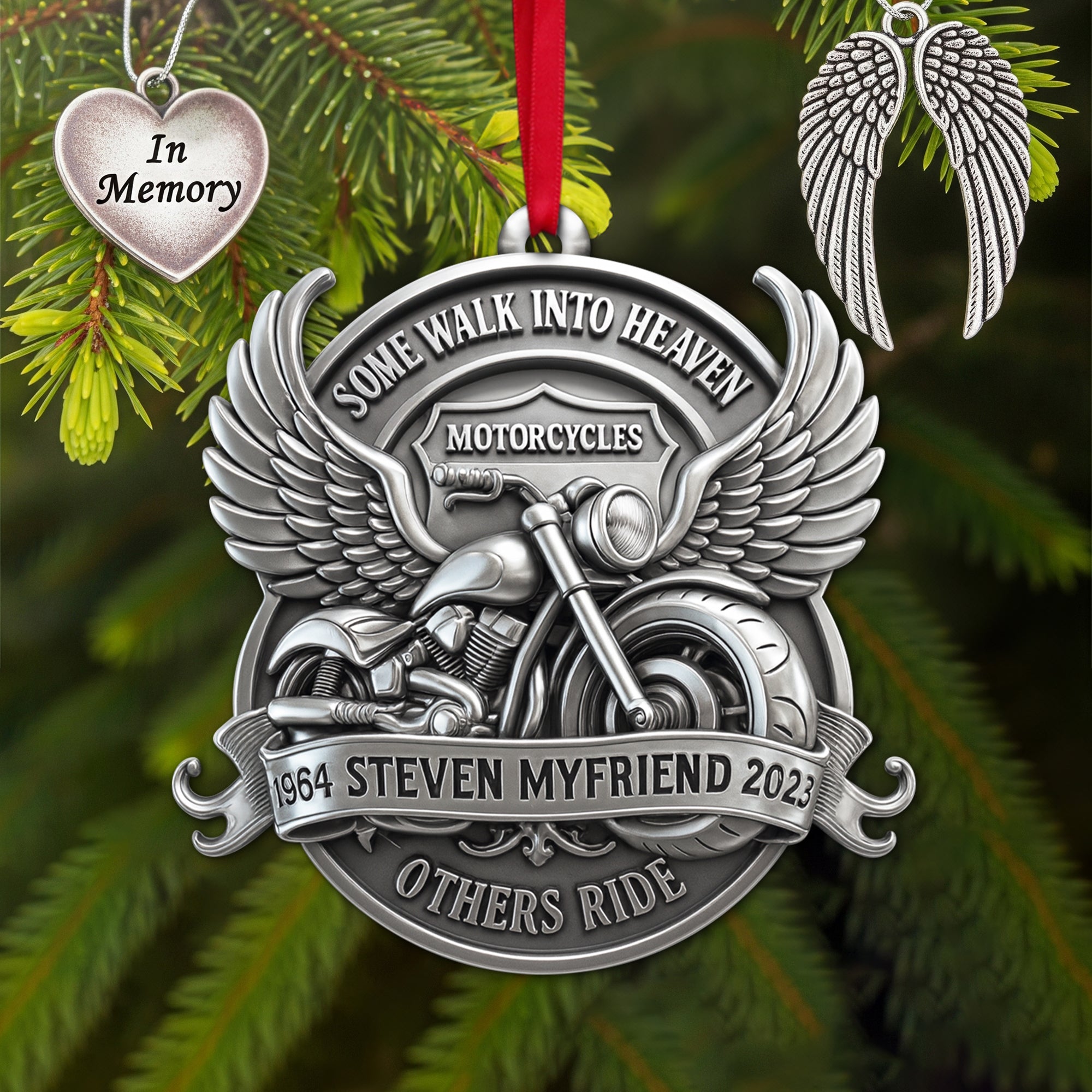 Some Walk Into Heaven Ornament - Personalized Gift for Motorcycle Lovers Ornament PopCulturePrints