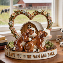 Load image into Gallery viewer, I Love You to the Farm and Back – Personalized Cow Couple Acrylic Plaque Shaped Plaques PopCulturePrints

