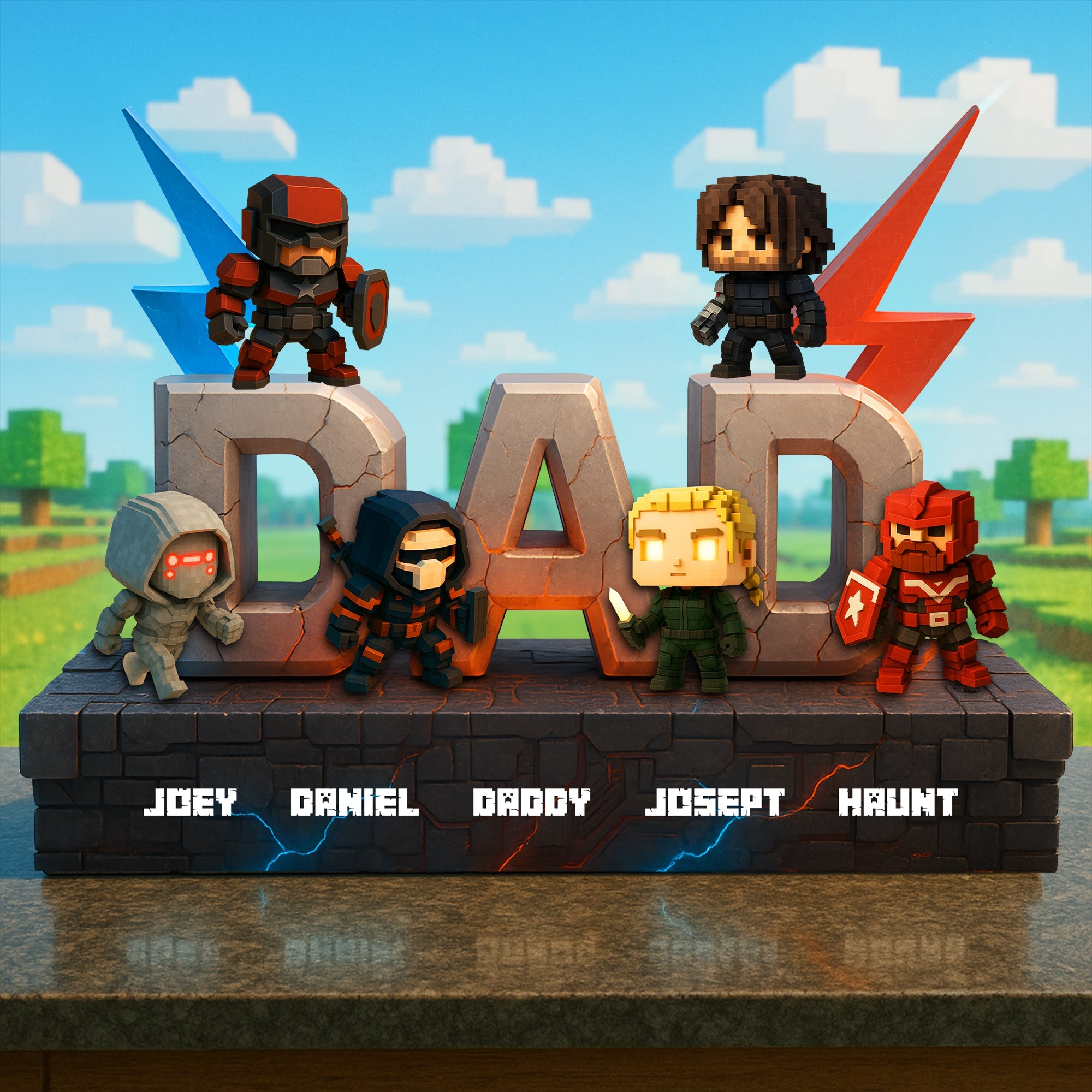 "For the Mighty Dads in Our Lives: A Force to Be Reckoned With" - Mighty Dad Force Acrylic Plaque - Personalized Gifts for Dad, Grandpa, or Any Special Father Figure Shaped Plaques PopCulturePrints