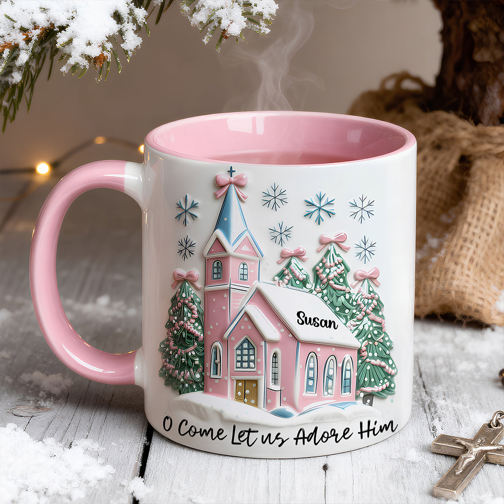 O Come Let Us Adore Him Mug - Personalized Gift for Christian Girls Coffee Mug PopCulturePrints