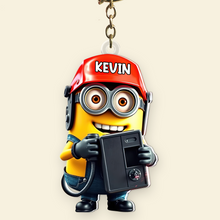 Load image into Gallery viewer, Personalized Welder Cartoon Keychain with Name Keychains PopCulturePrints
